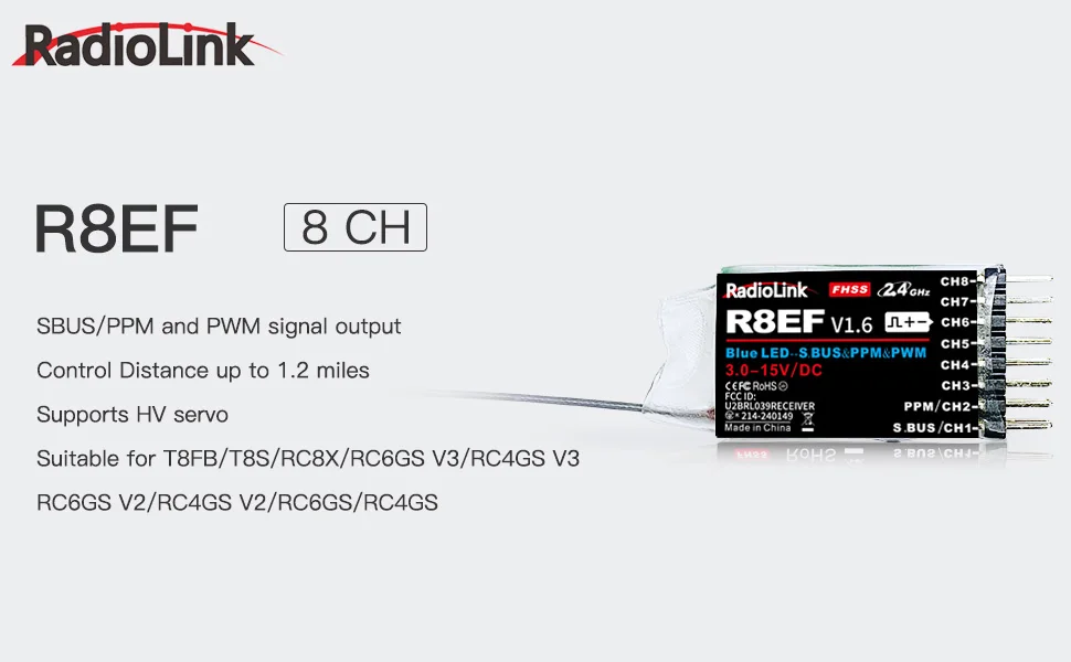 Radiolink R8EF受信機 2.4G 8チャンネル  - Receiver Sbus 8Ch のレビューと価格