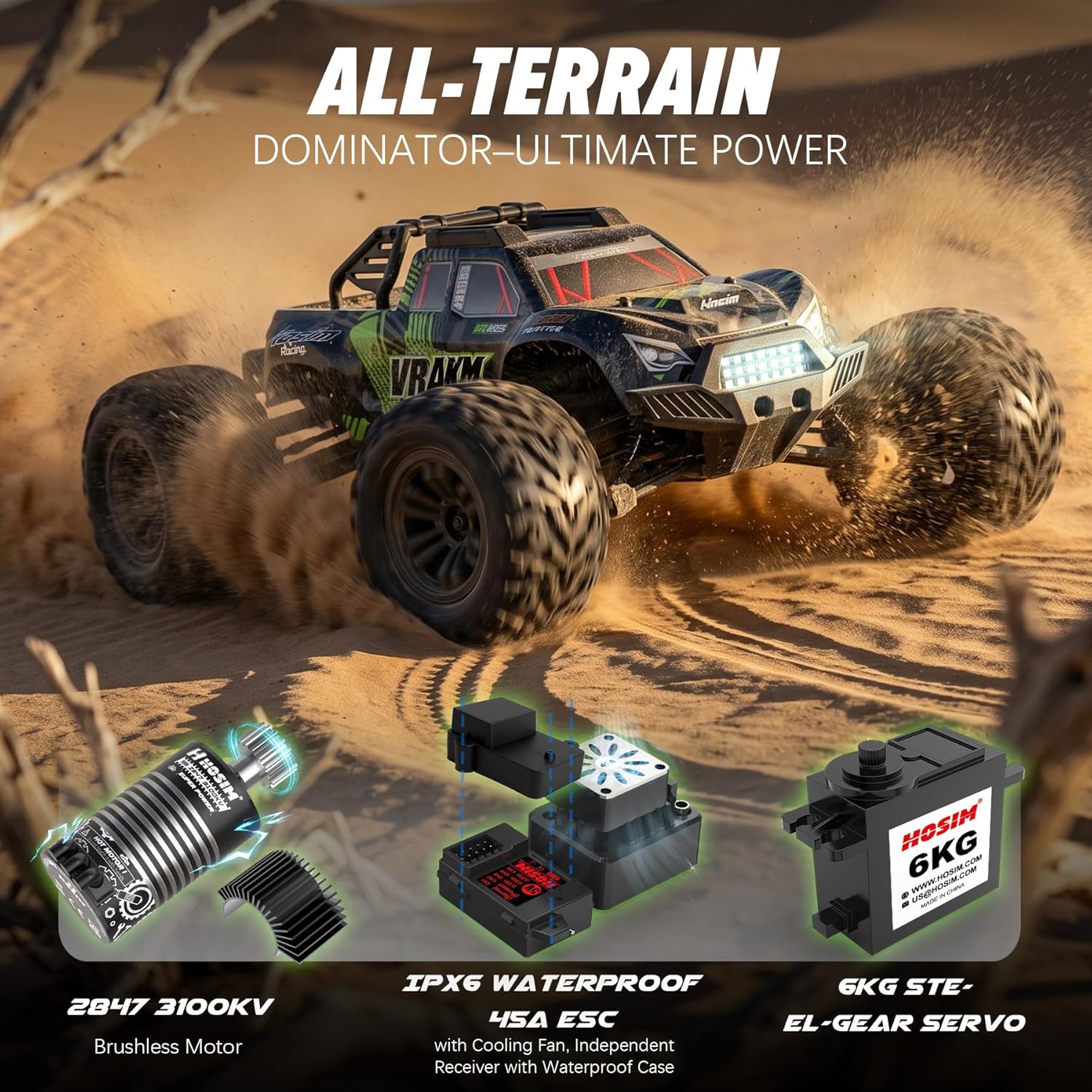 大人用ブラシレスRCカー、1/10スケール、時速68キロ超え - Rc Hobby Grade Truck のレビューと価格