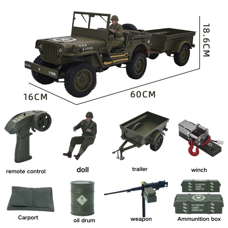 JJRC C8815 RCカー 1941年製ジープ・ウィリス - Rc Hobby Grade Truck のレビューと価格